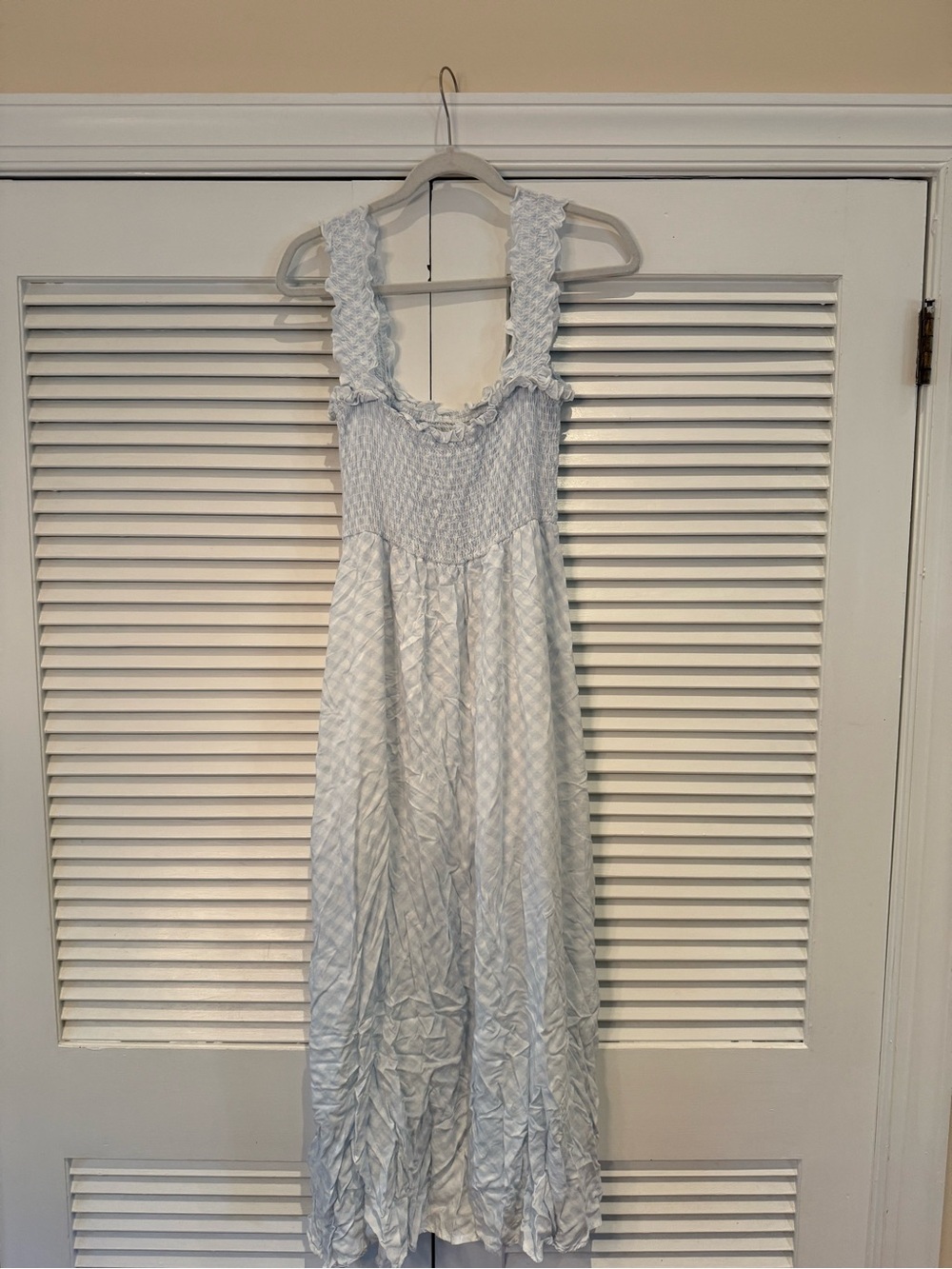 Light Blue Smocked Maxi Dress
